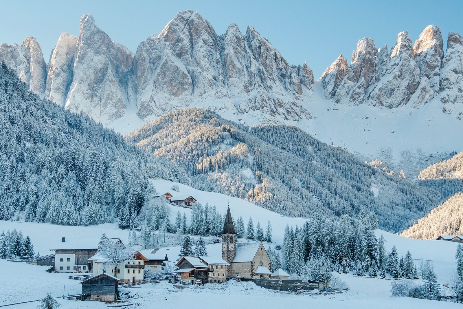 Small village in Dolomites during winter Anastasia Gubinskaya